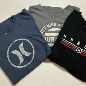 Men’s Hurley Tshirts pack of 3 black, grey, and blue size M